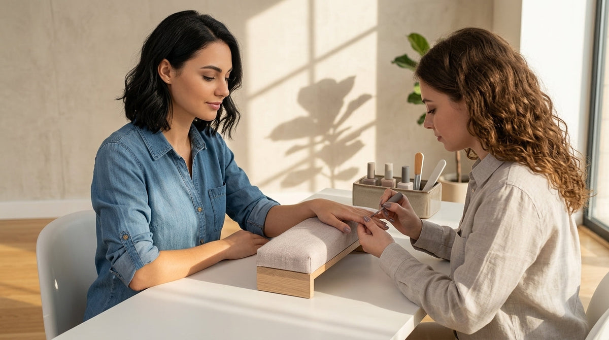 Diseño minimalista escandinavo relacionado con errores frecuentes en manicura