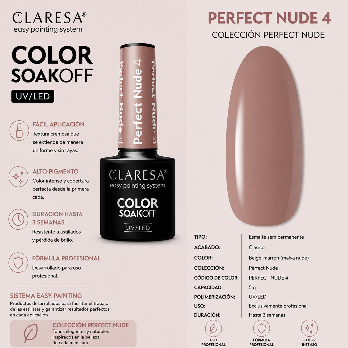 Esmalte Claresa Perfect Nude 4