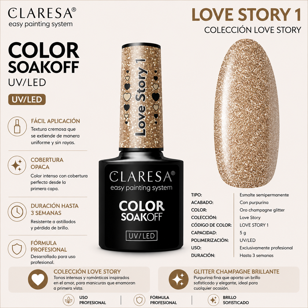 Esmalte Claresa Love Story 1
