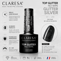 Claresa Top Glitter Silver No Wipe UV/LED – Top con glitter plateado 5 ml