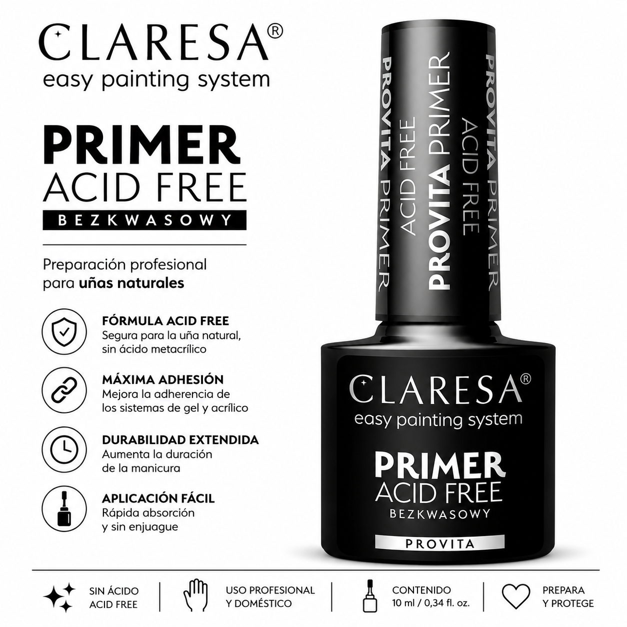 Primer Claresa Provita con Vitaminas, Sin Ácido