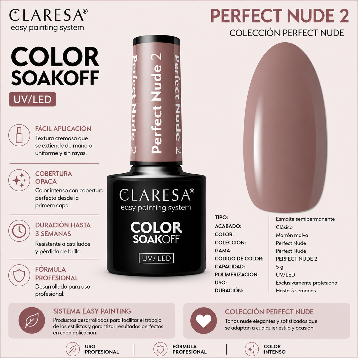 Esmalte Claresa Perfect Nude 2