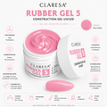 Gel de caucho Claresa UV/LED 5, rosa medio a morado, 45 g