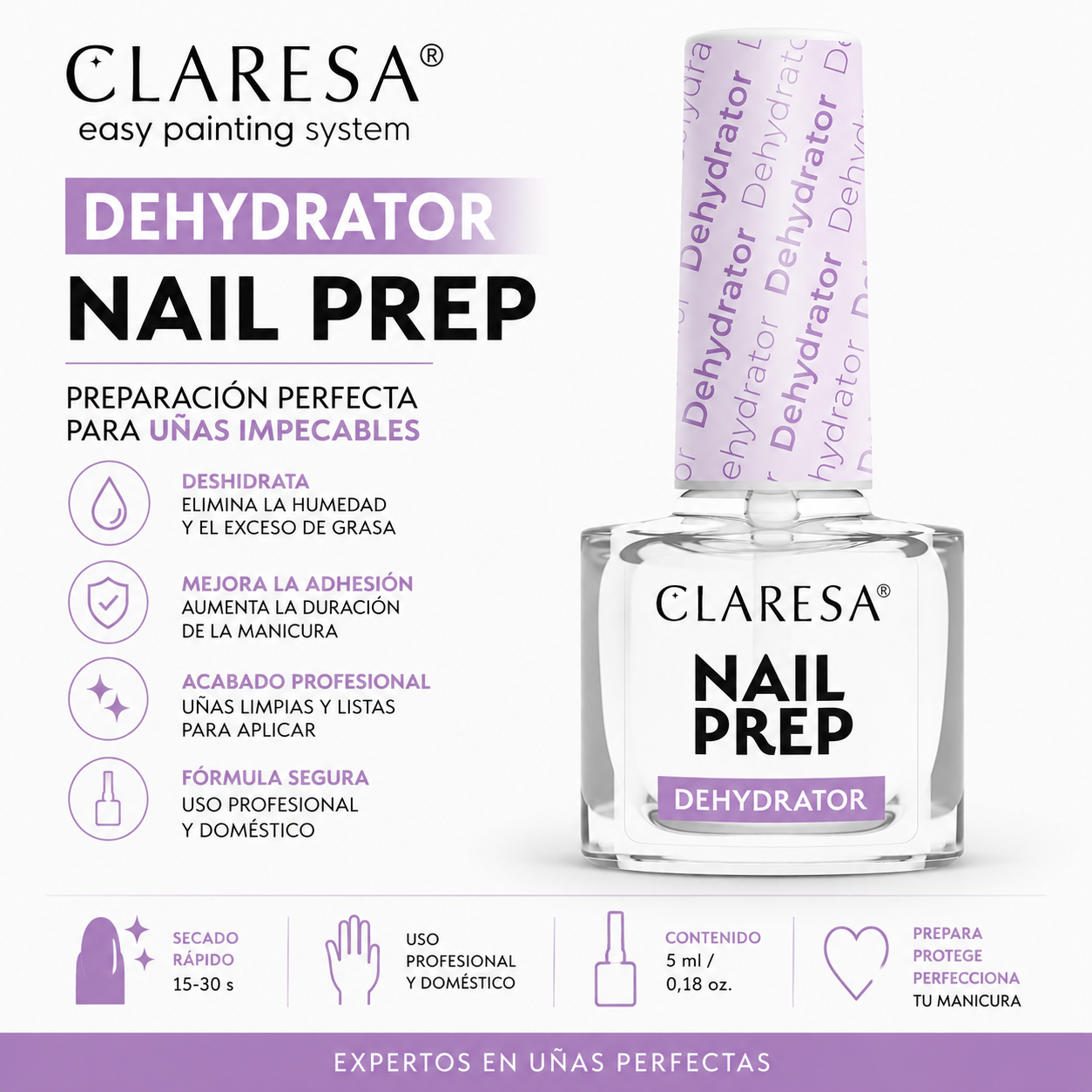 Deshidratante preparador de uñas Claresa