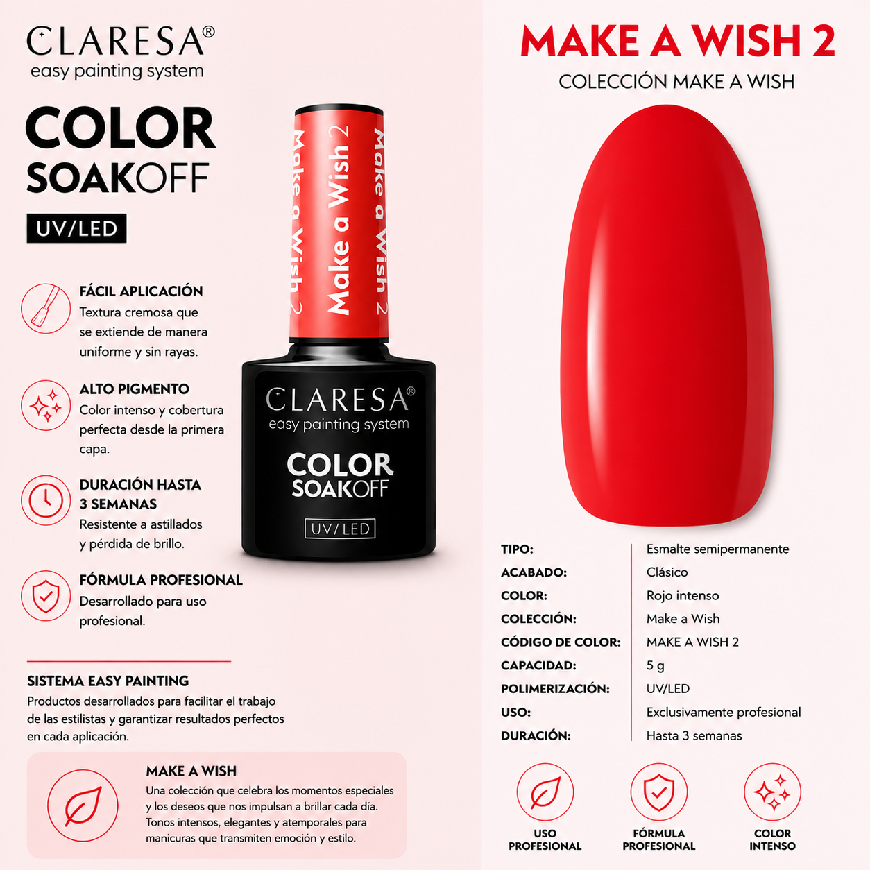 Esmalte Claresa Make a Wish 2 Rosa oscuro mermelada