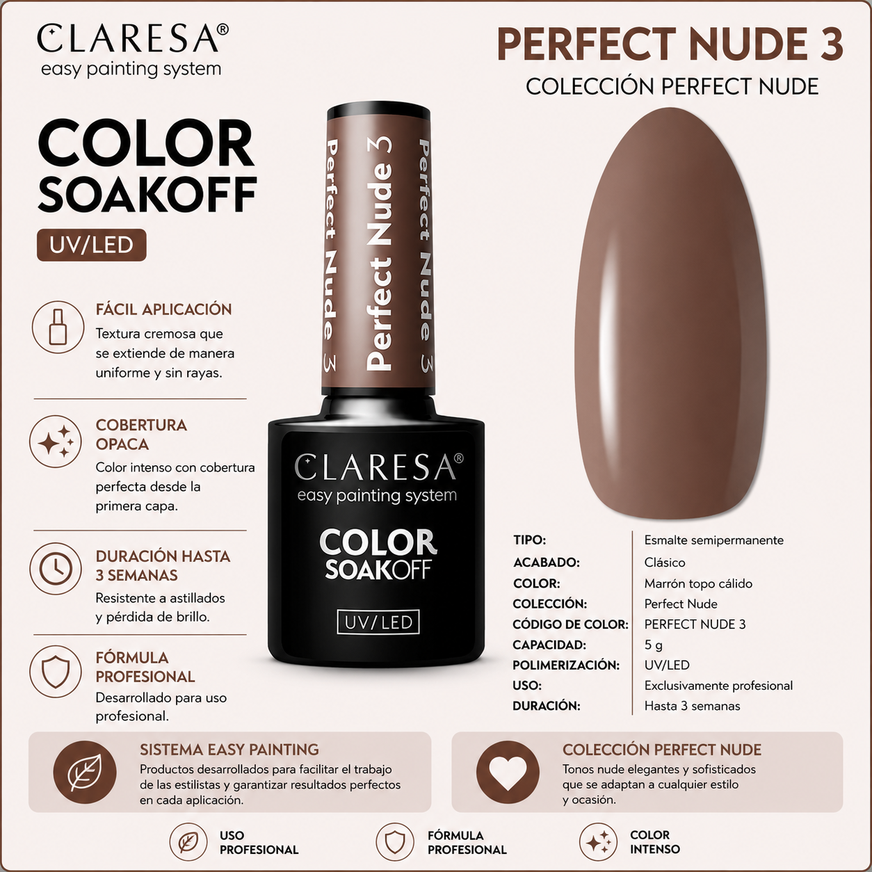 Esmalte Claresa Perfect Nude 3