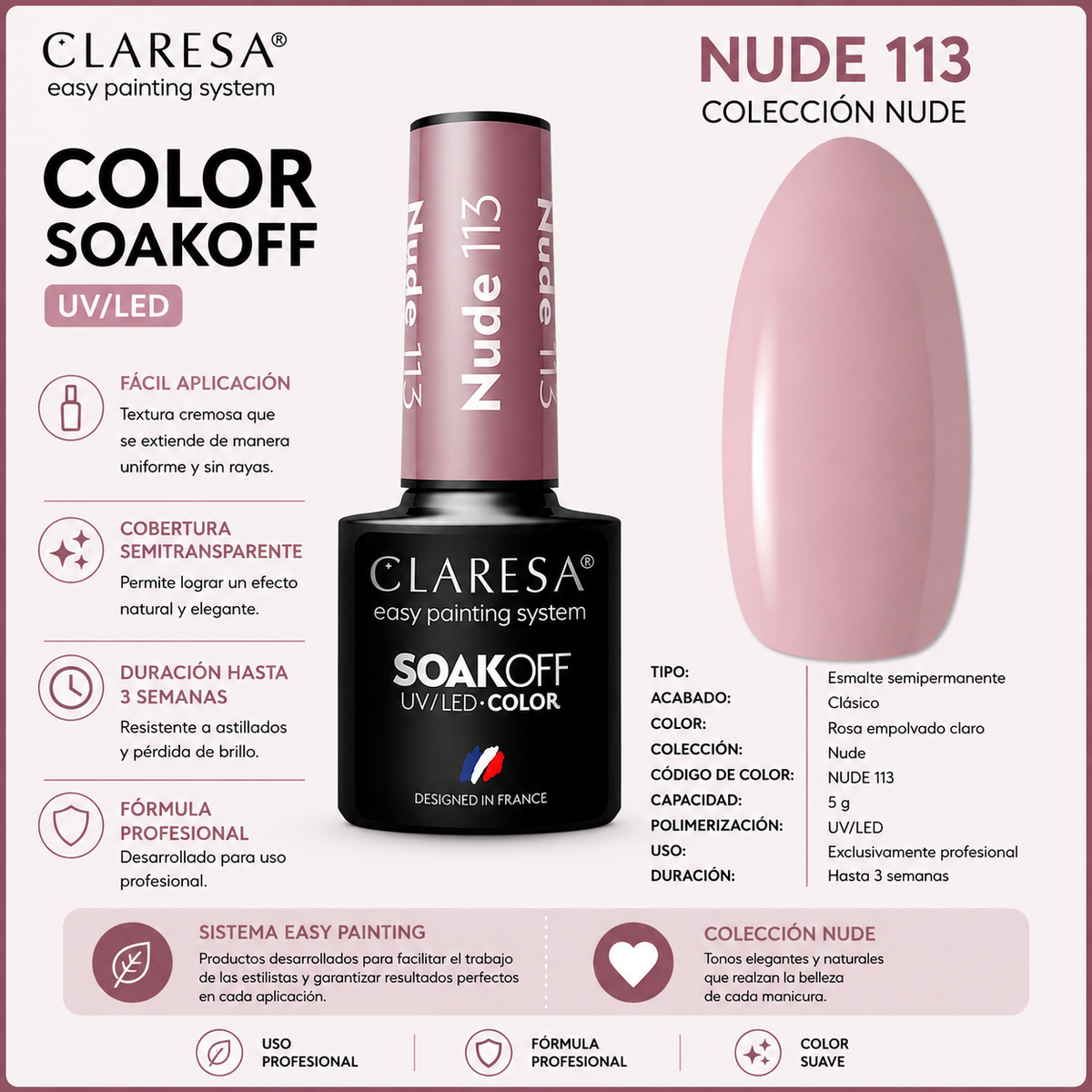 Esmalte Claresa Nude 113