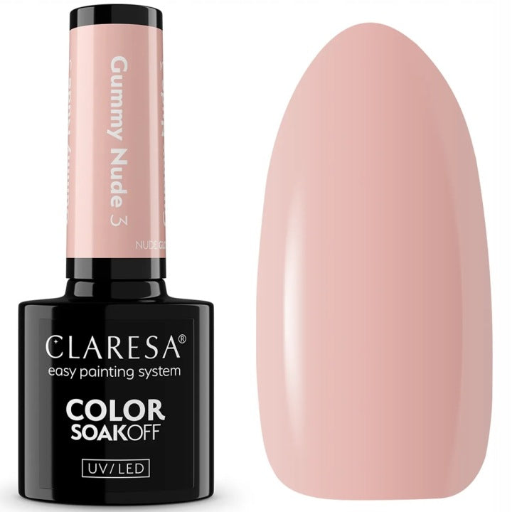 Esmalte Claresa Glow Gummy Nude Peach 3