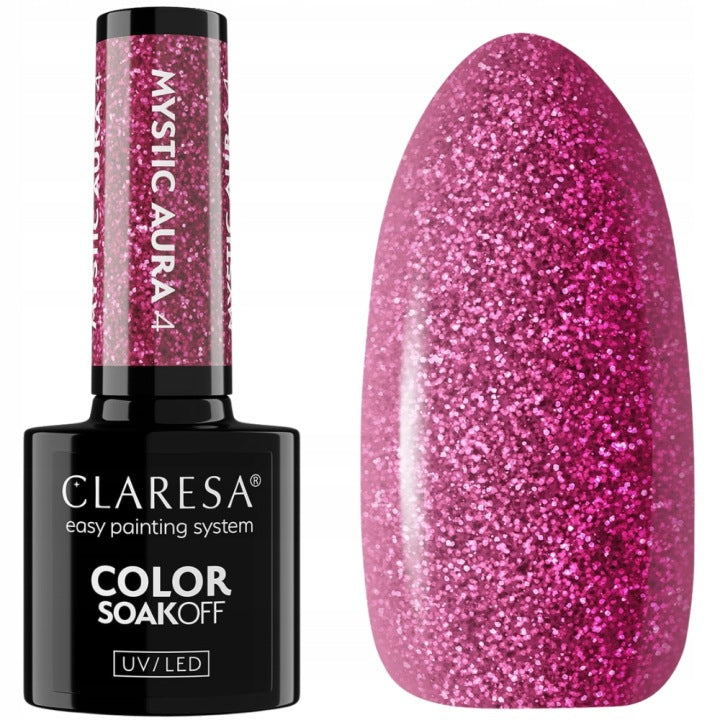 Esmalte Claresa rosa con partículas Mystic Aura 4