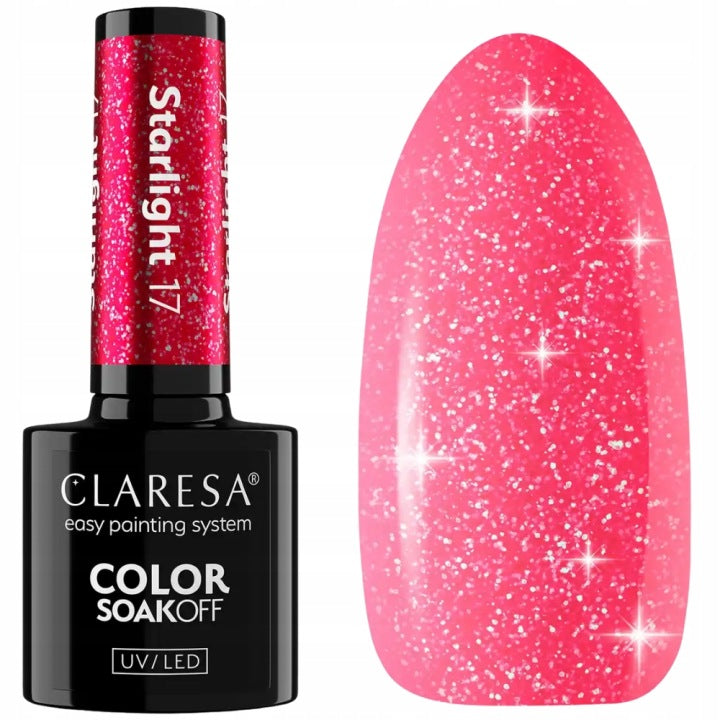 Esmalte Claresa rosa con partículas de luz estelar 17