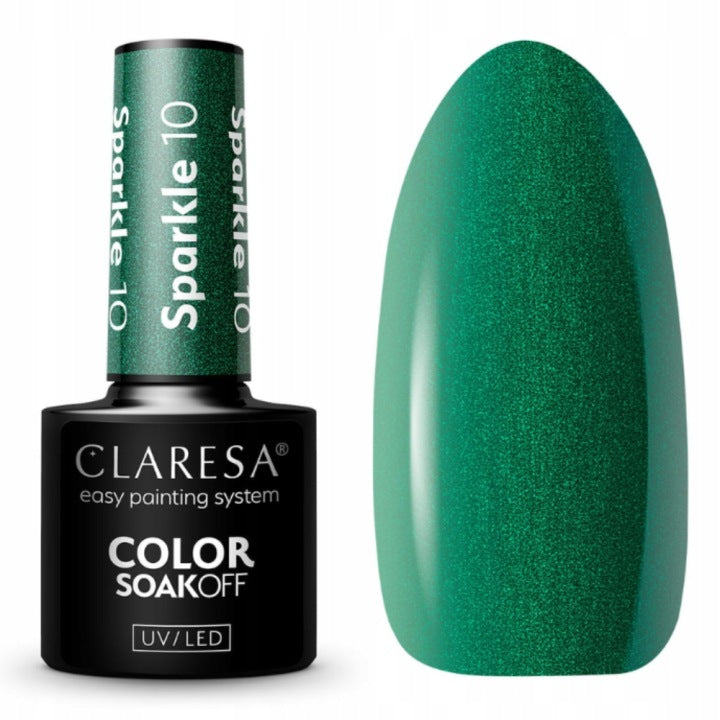 Esmalte Claresa Sparkle 10 Verde con partículas