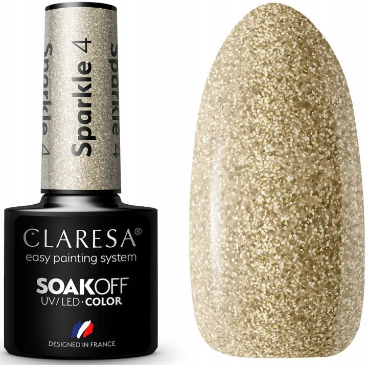 Esmalte Claresa Sparkle 4 con partículas doradas
