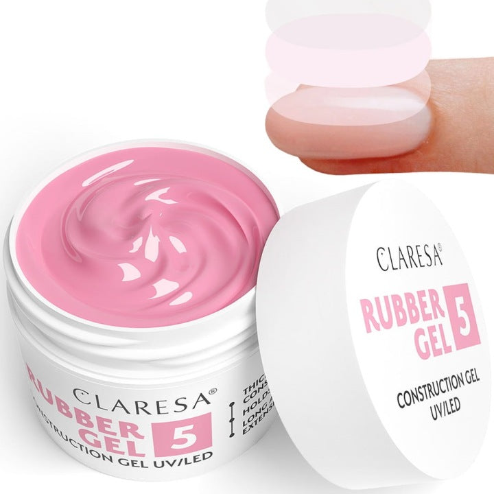 Gel de caucho Claresa UV/LED 5, rosa medio a morado, 45 g