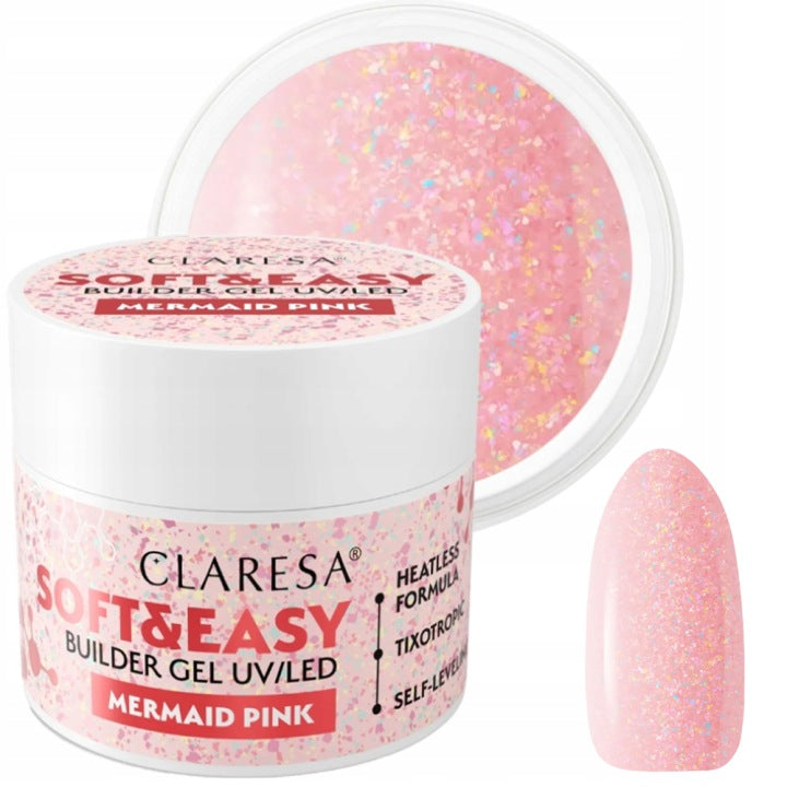 Gel constructor Claresa, color rosa sirena, 45 g