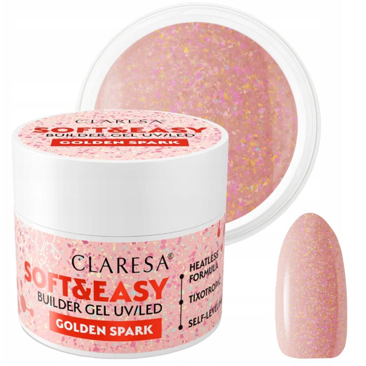 Gel constructor UV/LED Claresa, con particulas brillantes, 45 g