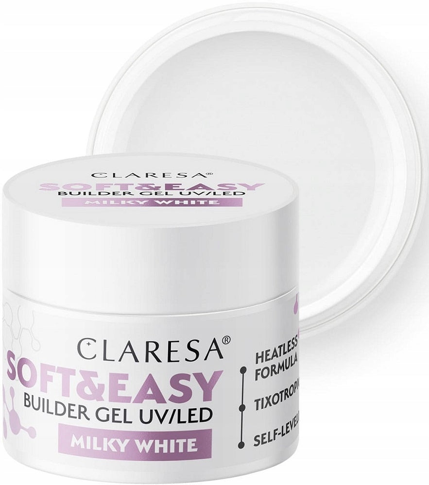 Gel constructor UV/LED Claresa, color blanco lechoso, 45 g