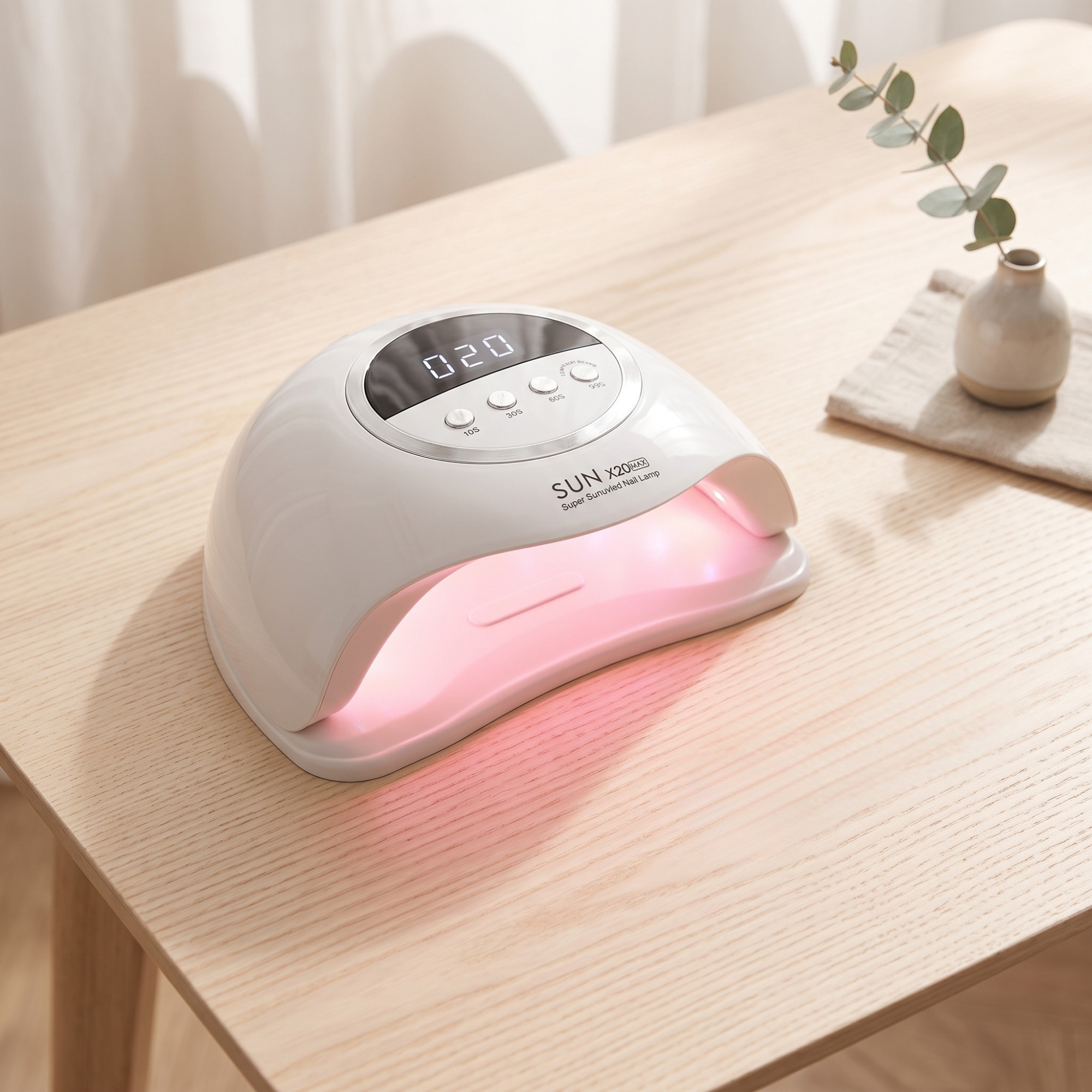 Lámpara UV/LED X20 MAX, luz rosa para manicura, 320 W