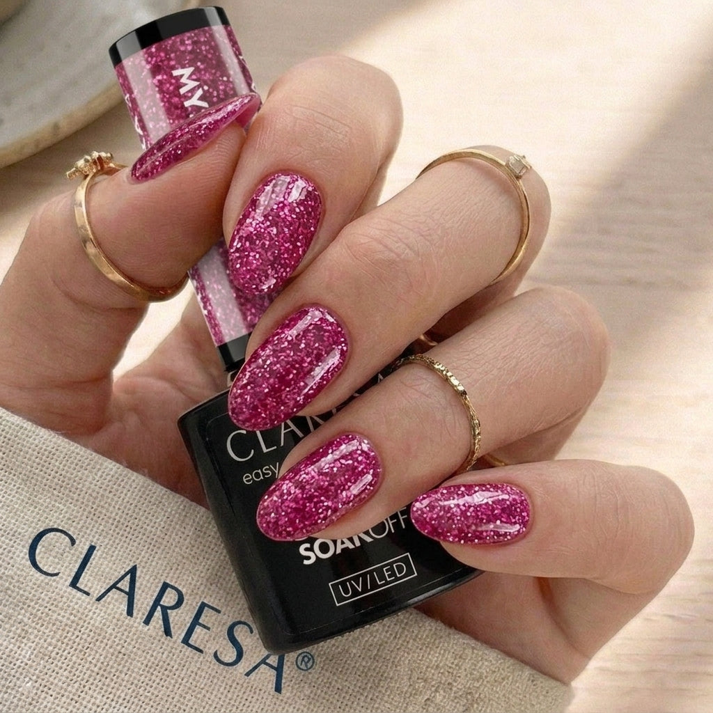 Esmalte Claresa rosa con partículas Mystic Aura 4