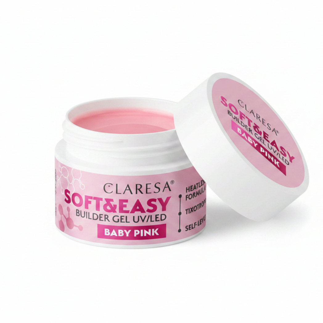 Gel constructor suave y fácil de Claresa, rosa bebé, 45 g