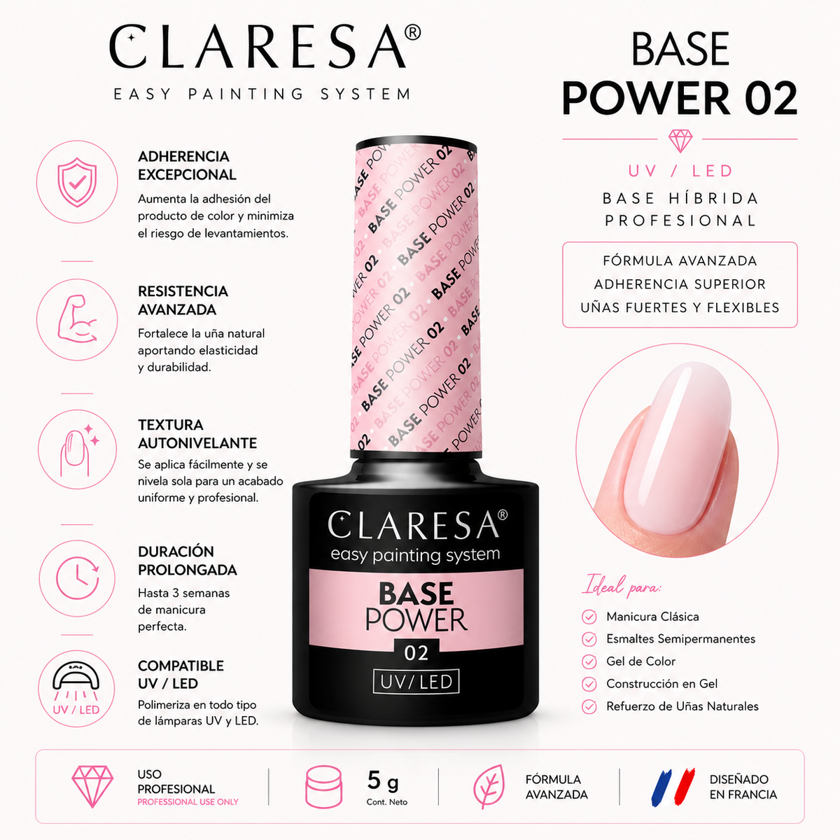 Claresa Base Power Rosa claro 02