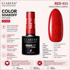 Esmalte Claresa Rojo 411 Rojo con partículas