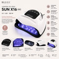 Lámpara de uñas para manicura intensa, SUN x16, UV/LED, 320 W