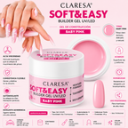 Gel constructor suave y fácil de Claresa, rosa bebé, 45 g