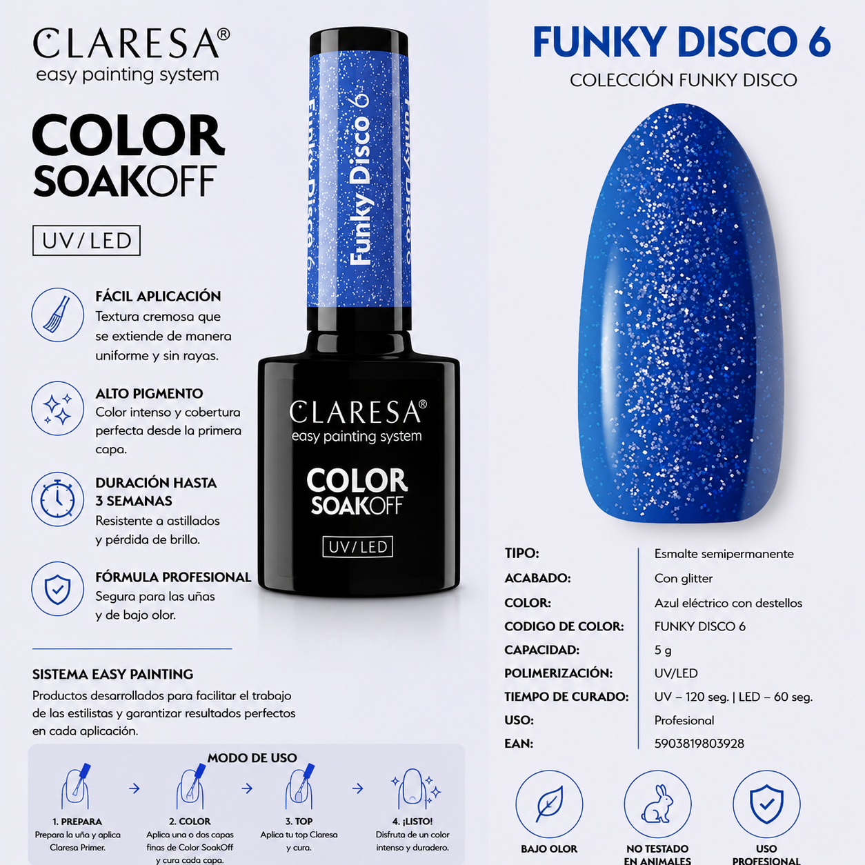 Esmalte Claresa Funky Disco 6 Blue Beat