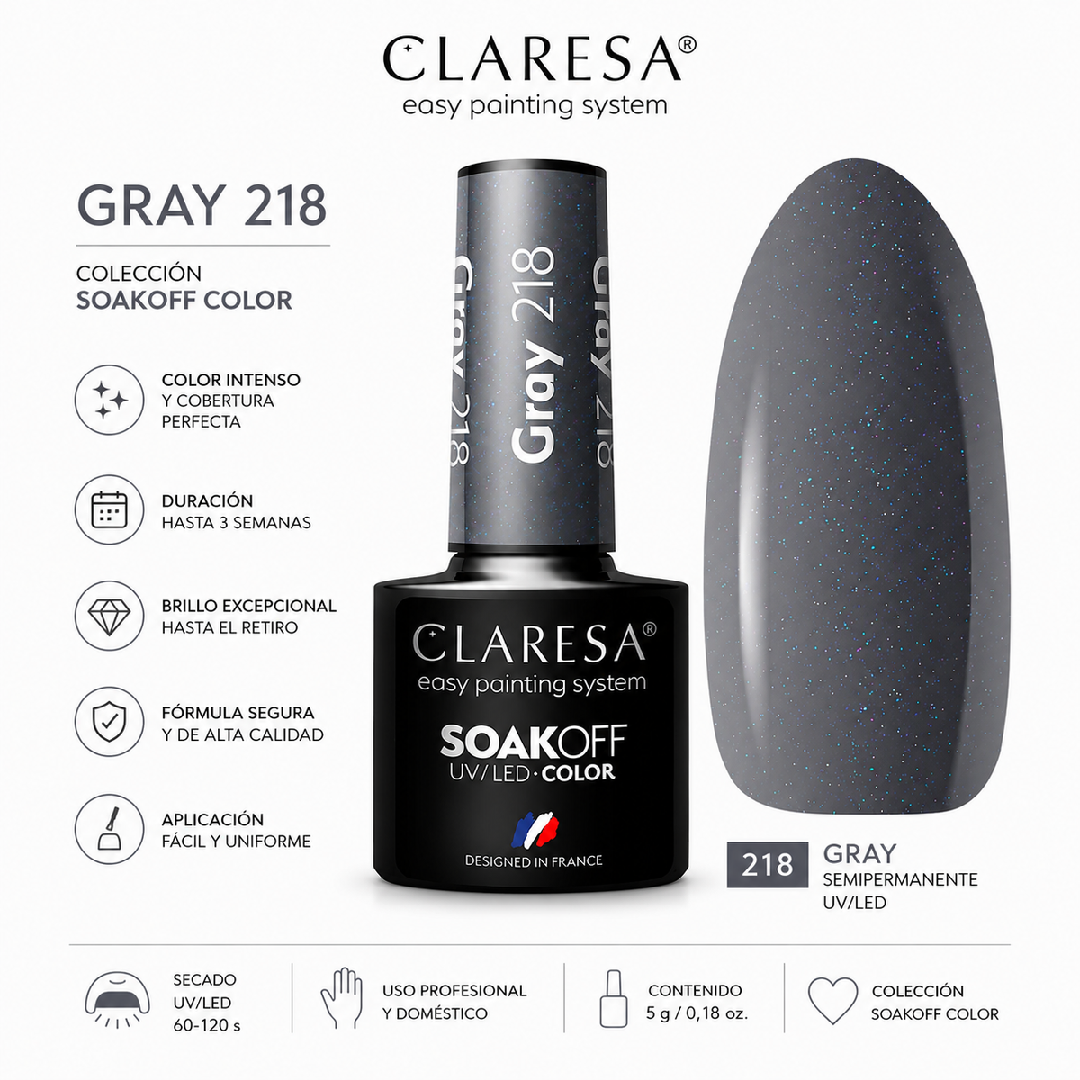 Esmalte Claresa Gris 218